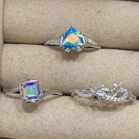 3 Fragrant Jewels Sterling Silver Pisces Zodiac Rings - Sizes 7-9 - Picture 6 of 8